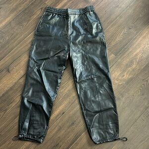 Zara Vegan Leather Joggers